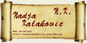 Nadja Kalaković vizit kartica